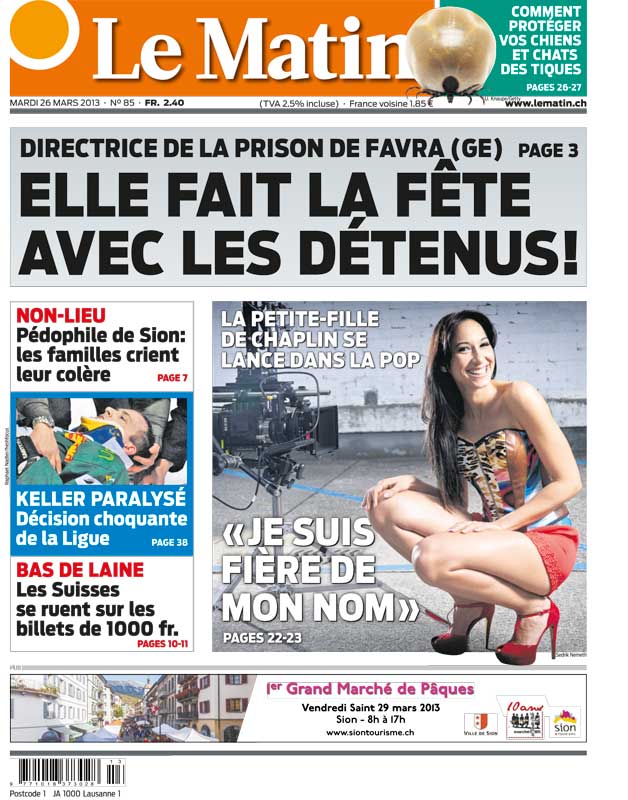 Le Matin, Kathleen Chaplin, Lausanne-VD