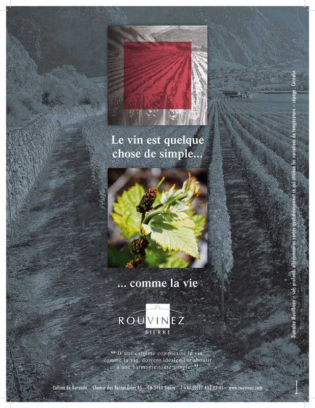 Campagne presse, Rouvinez Vins SA, Sierre-VS